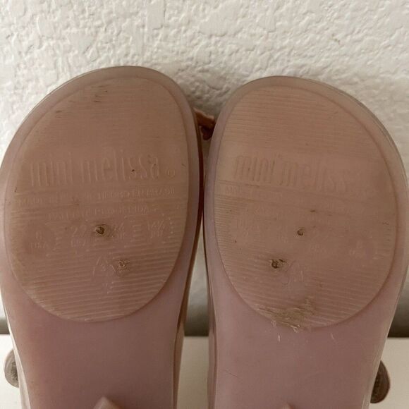 Mini Melissa Ultragirl II Pink Cat Mary Jane Flats Shoes Toddler Girls Size 8 - Picture 11 of 11